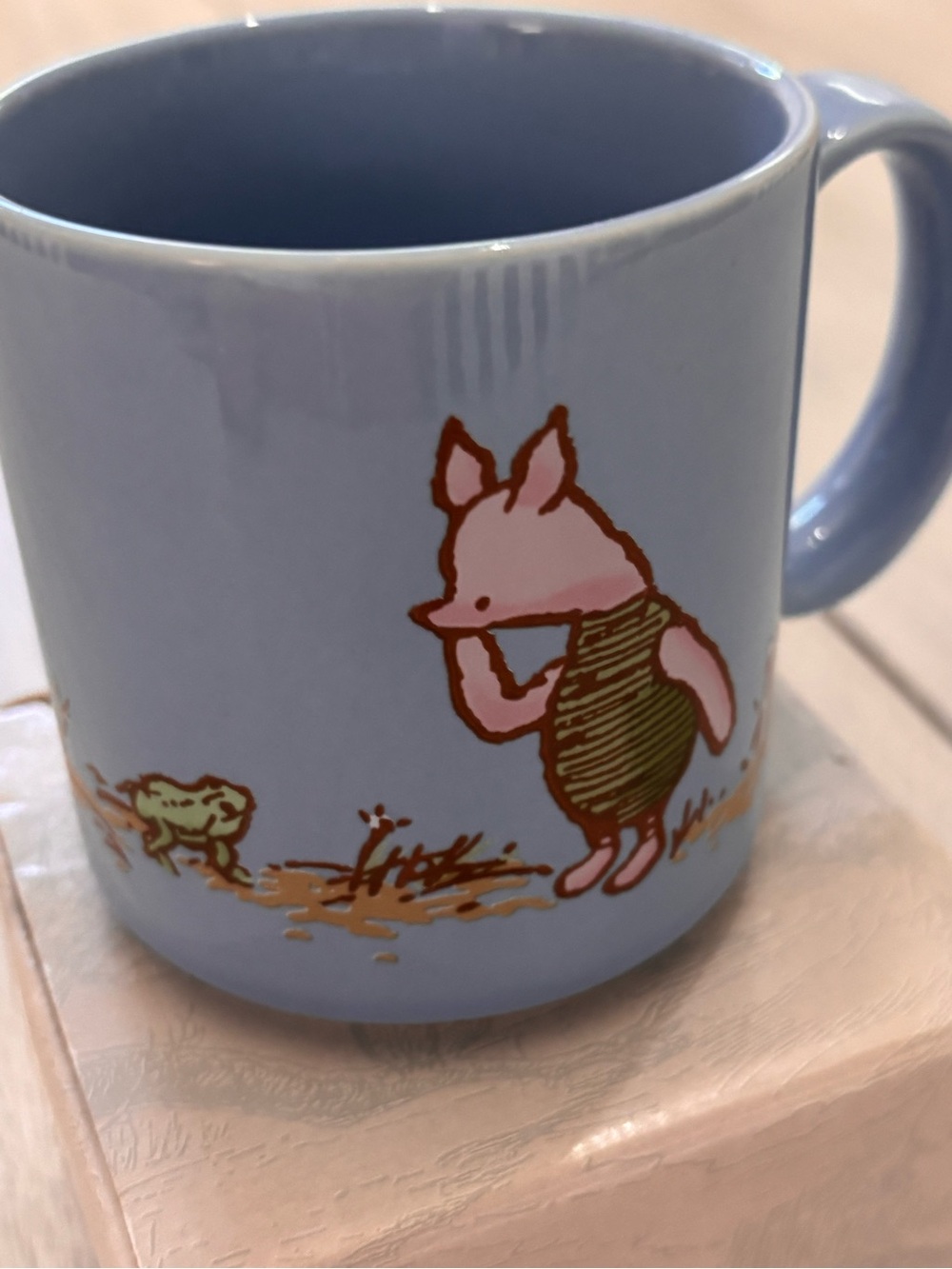 CHARPÉNTE Blue Ceramic CLASSIC POOH Disney Mug Pooh Eeyore Artwork Made In Korea